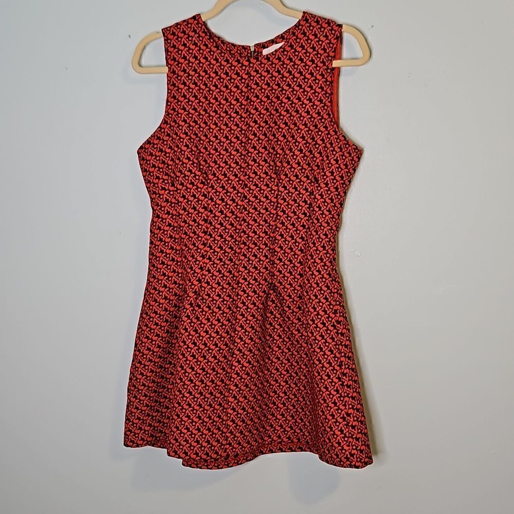 Sans Souci, black/red sleeveless dress. Size M.